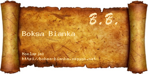 Boksa Bianka névjegykártya